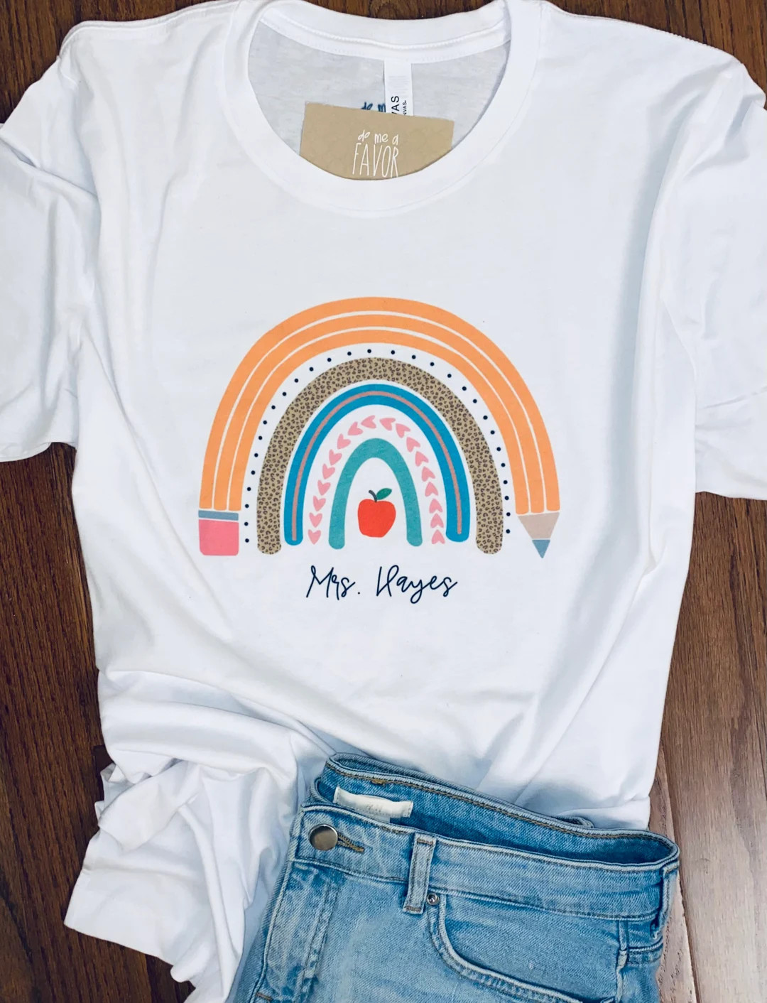 Rainbow Teacher Inspired T-shirt / Teacher T-shirt / Graphic T-shirt - Etsy | Etsy (US)