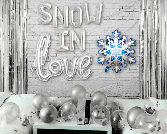 Snow In Love Balloon Banner | Winter Theme Bachelorette Party Decorations Party Decoration Balloo... | Etsy (US)