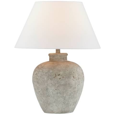 Forty West Ansley Taupe Pot Table Lamp | Lamps Plus
