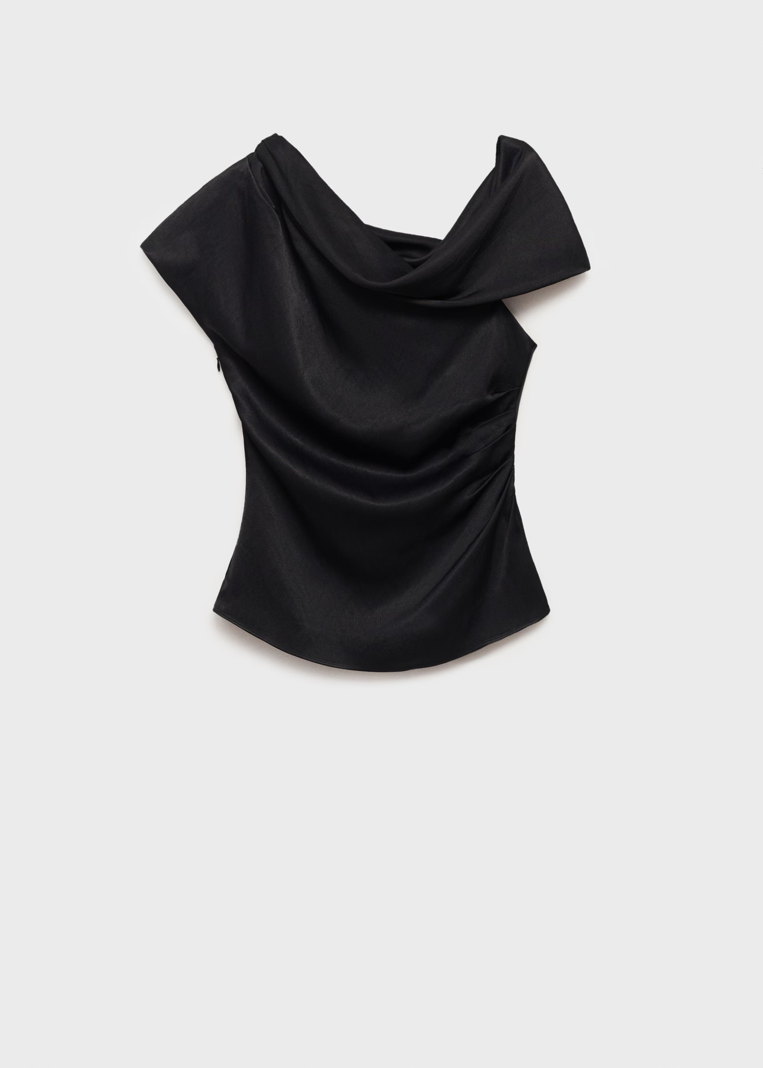 Short-sleeved draped blouse - Women | MANGO United Kingdom | MANGO (UK)