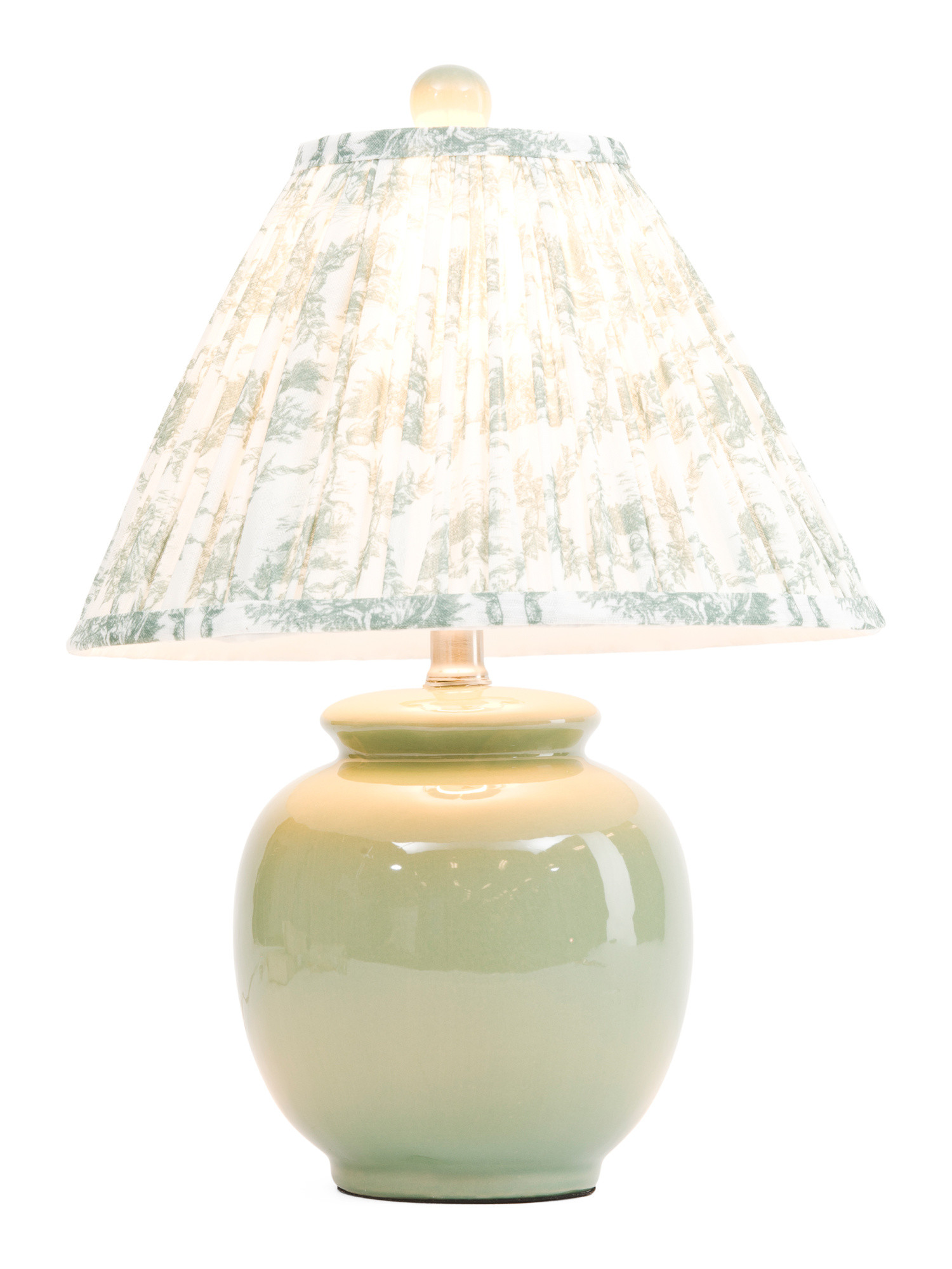 18in Pleated Shade Ceramic Orb Table Lamp | TJ Maxx