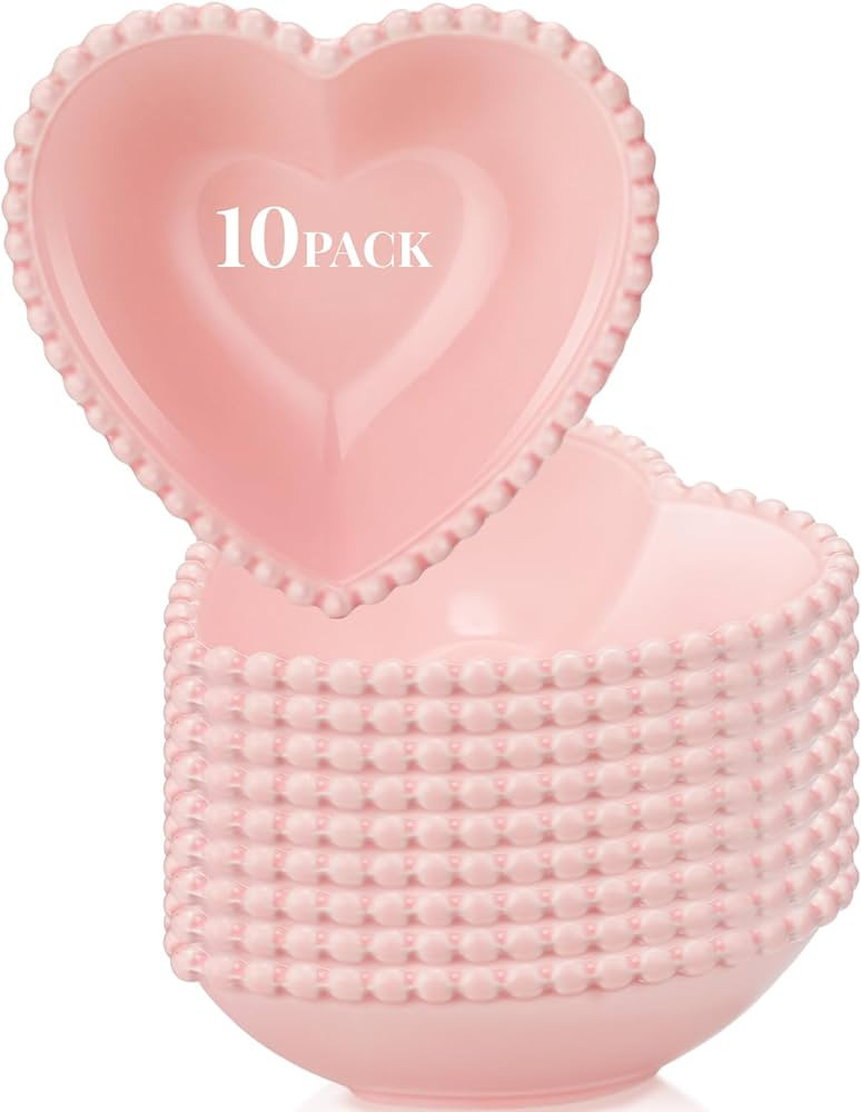 Ziliny 10 Pcs Valentine's Day Heart Shaped Bowl 6 Inch Heart Shaped Plates Ceramic Plates Salad B... | Amazon (US)