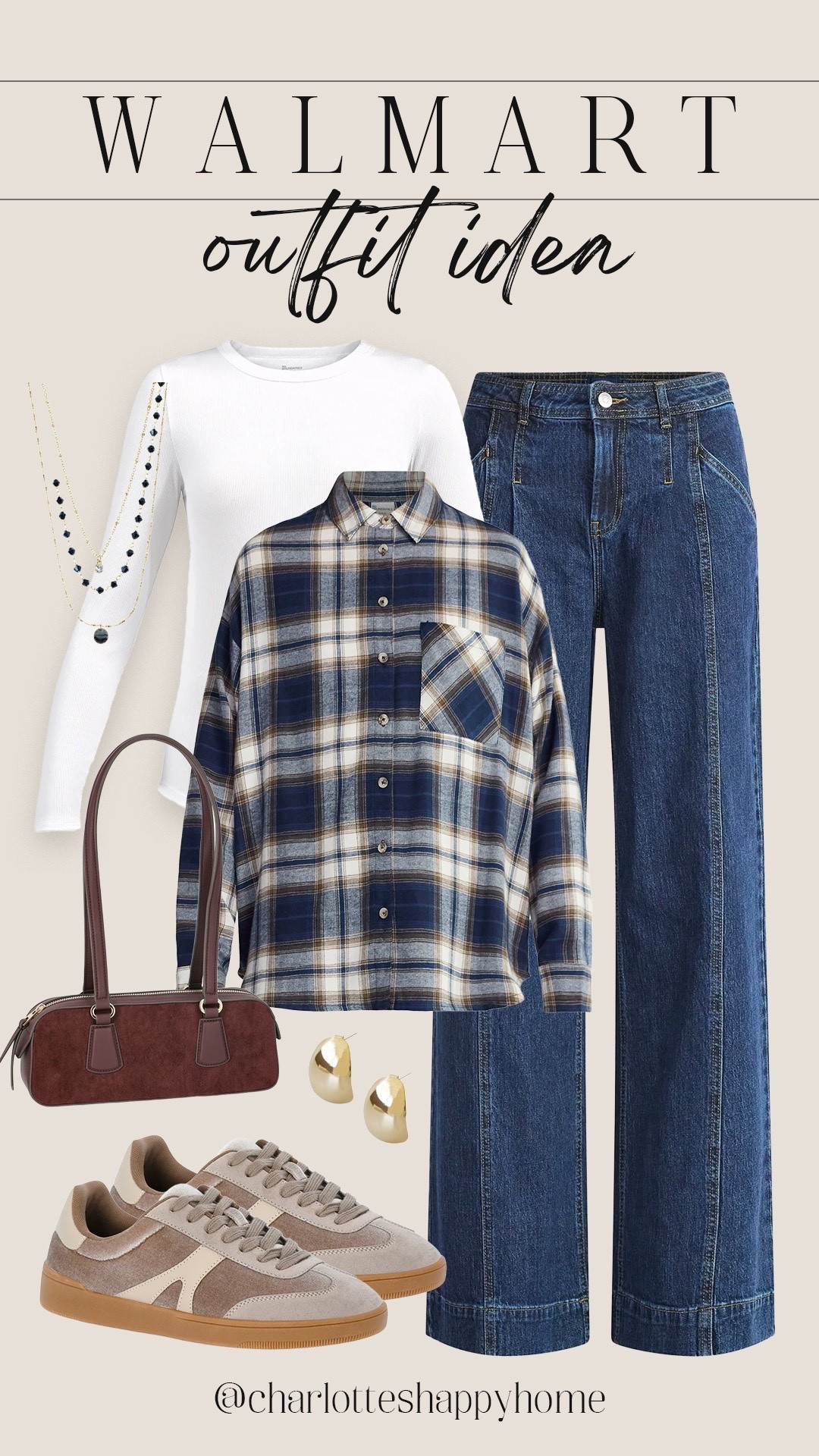 Walmart outfit idea for fall! 

#walmartfashion

Walmart fashion. Walmart fall fashion. Walmart plaid button down. Walmart denim. Walmart new arrivals. Walmart designer style shoulder bag. Walmart velvet sneakers  

#LTKStyleTip #LTKSeasonal #LTKFindsUnder100