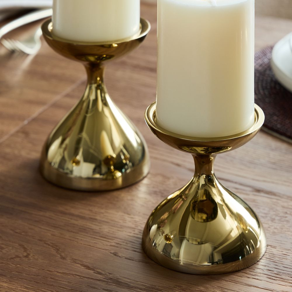 Kuba Metal Pillar Holders | West Elm (US)