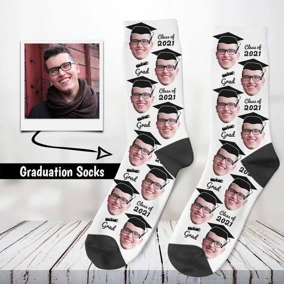 Graduation Socks Custom Face Socks Graduation Gift Grad | Etsy | Etsy (US)