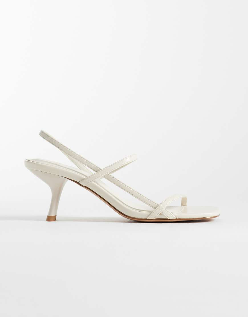 Schuh Sav kitten heeled sandal in off white | ASOS (Global)