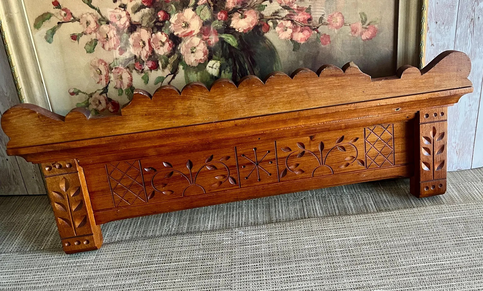 Antique Ornate Solid Wood Pediment Eastlake Wood Architectural Salvage Hand Carved Vintage Wall D... | Etsy (US)