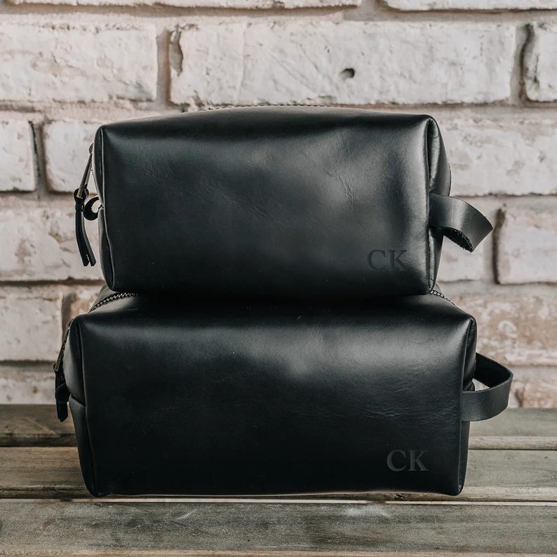 Personalized Groomsmen Gift Dopp Kit Bag Customized Leather Toiletry Bag Monogram Mens Toiletry B... | Etsy (US)