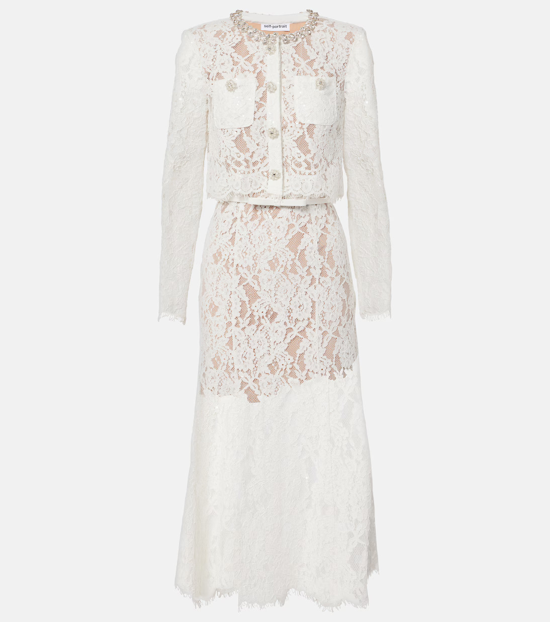 Embellished lace midi dress | Mytheresa (US/CA)