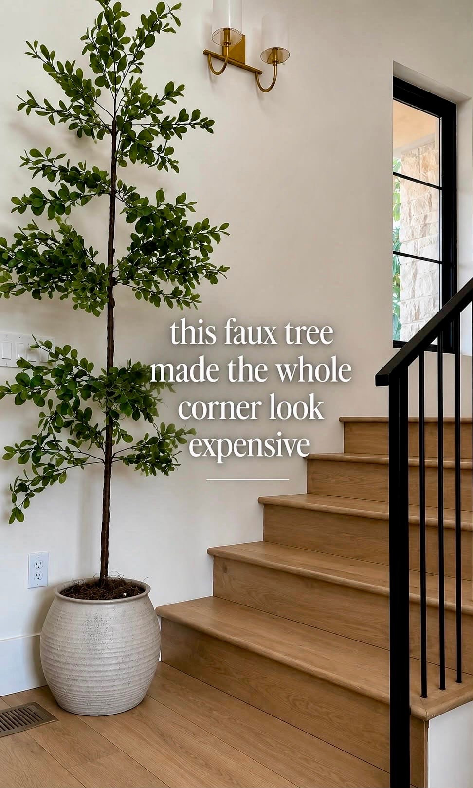 I linked this faux tree because it’s one of my favorite ways to fill an empty corner and add height without any maintenance.

I love how realistic the branches and leaves look, especially paired with a large textured planter. It brings warmth, softness, and a designer-inspired feel to the space while making the whole room feel more finished. Shop the tree and planter below.
@Wayfair 
@lowes

#LTKHome #LTKU #LTKSaleAlert