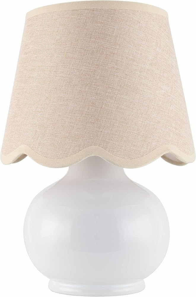 Theisseil Boho Ceramic Bedside Table Lamp for Bedroom Nightstand and Living Room - Shade Cotton -... | Amazon (US)