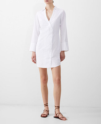 French Connection Women's Isabelle Poplin Asymmetric Dress - Macy's | Macy's