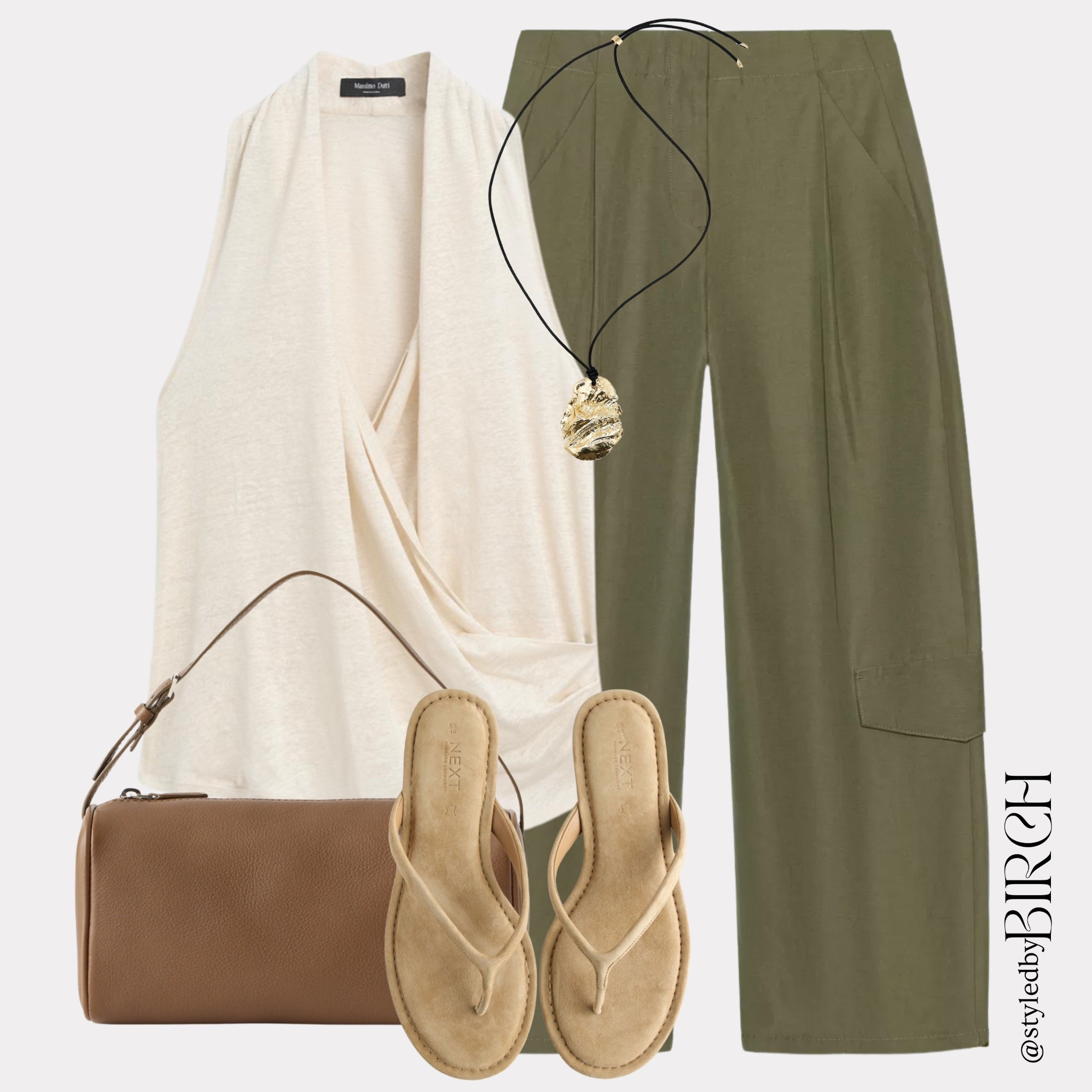 Olive and cream is the ultimate combination🤎

#ootd #outfitinspo #olivestyle #springoutfit #casualchic

Tags 🏷️
Cream draped sleeveless top, olive wide leg trousers, tan leather cylinder bag, tan suede flip flops, gold pendant necklace

#LTKstyletip #LTKeurope #LTKspring