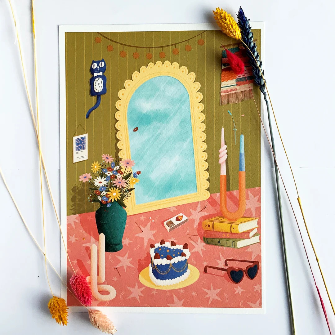 Funky Cute Aesthetic Room Decor Pastel Still Life Print - Etsy | Etsy (US)