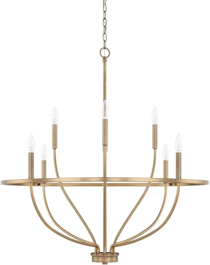 HomePlace 428581AD Greyson Chandelier, 8-Light 480 Total Watts, Aged Brass | Amazon (US)