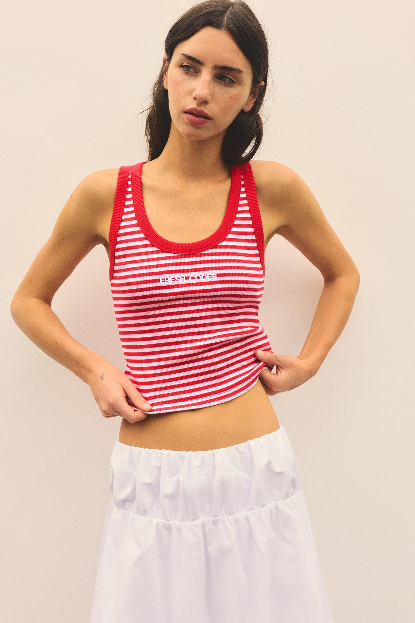 Striped tank top | Pull&Bear United Kingdom | PULL and BEAR UK