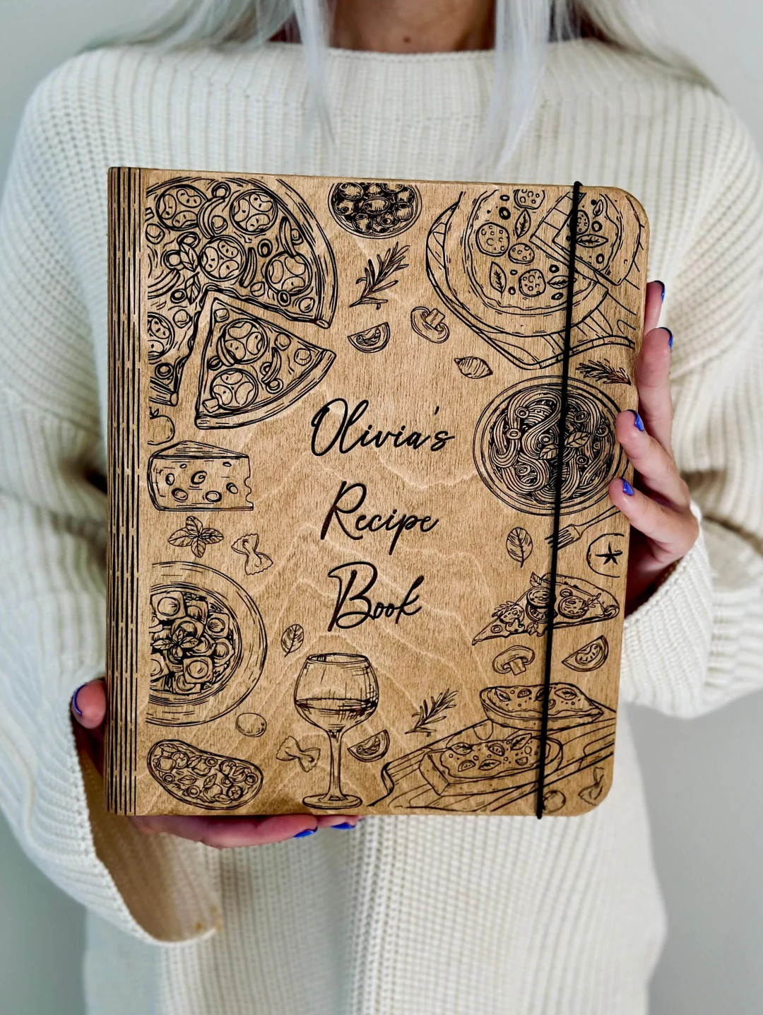 Personalized Wooden Recipe Book Binder Custom Journal Cookbook Notebook Bridal Shower Gift for He... | Etsy (US)