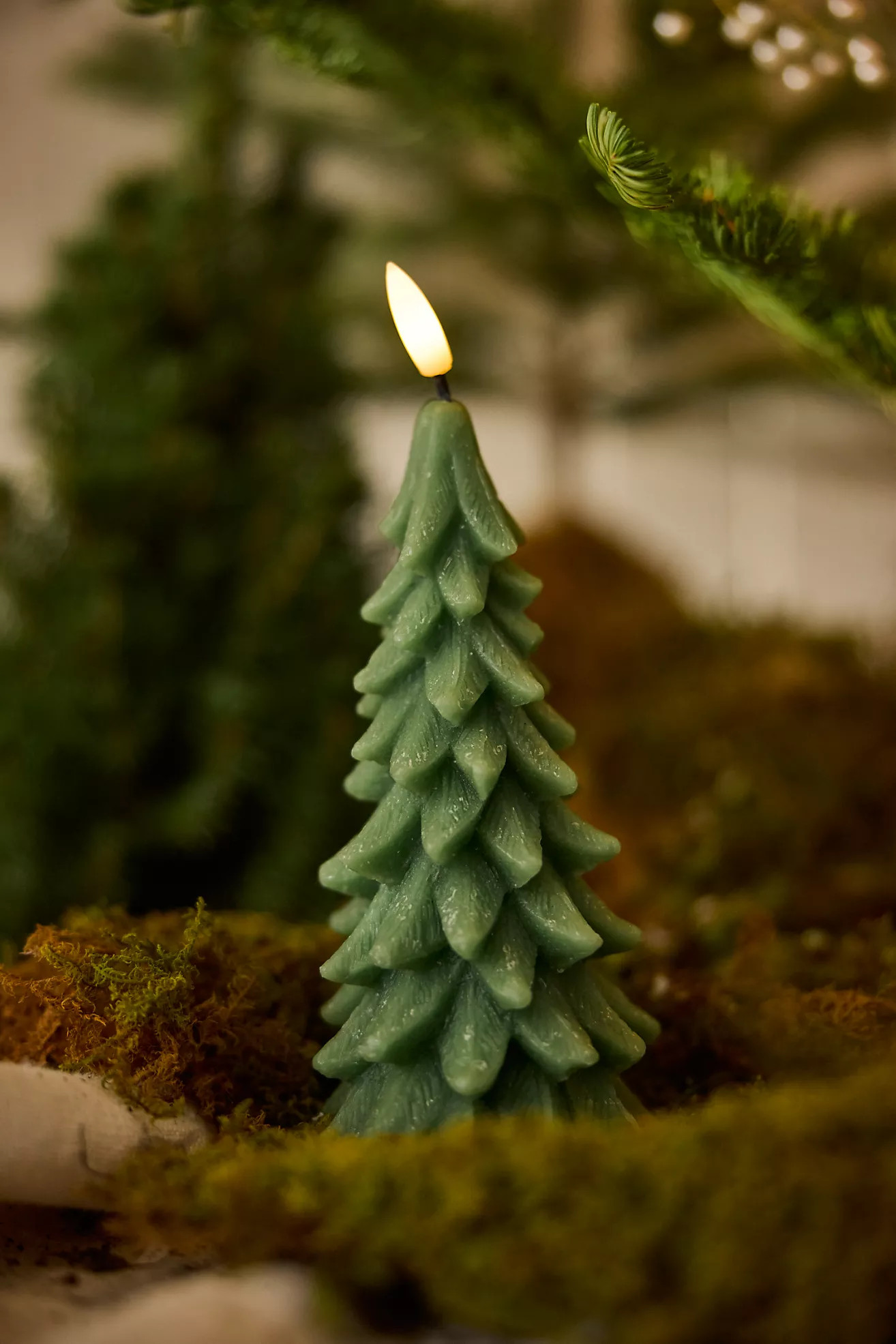 Flameless Wax Tree Pillar Candle | Anthropologie (US)