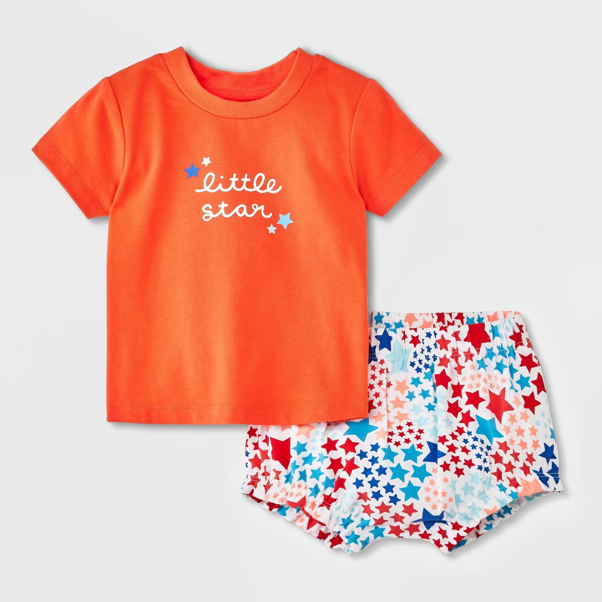 Baby Girls' Graphic T-Shirt & Shorts Set - Cat & Jack™ Coral Red Newborn | Target