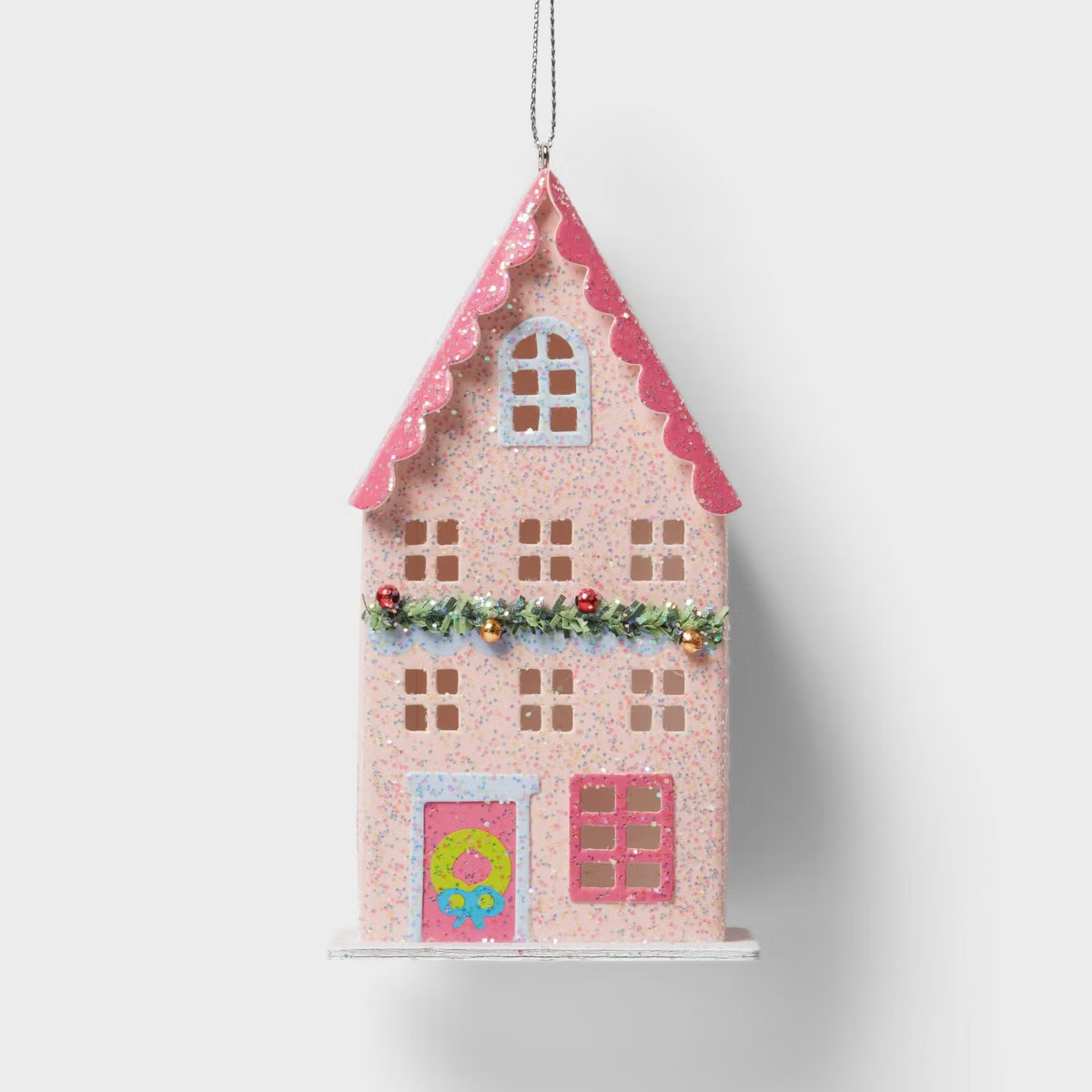 Glittered Paper House Christmas Tree Ornament Pink - Wondershop™ | Target