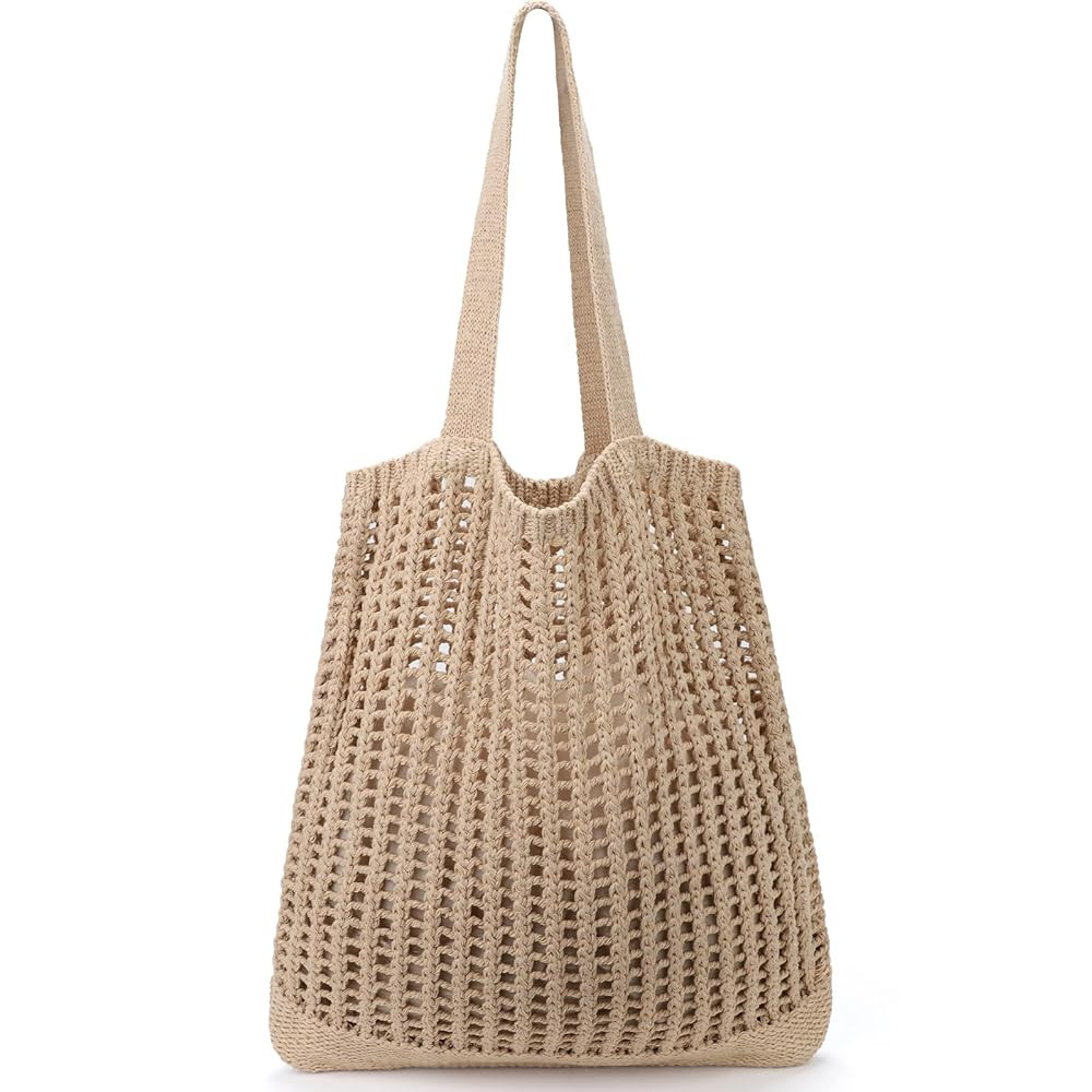 hatisan Crochet Bags for Women - Summer Beach Tote, Aesthetic Hippie Knit Bag | Amazon (US)