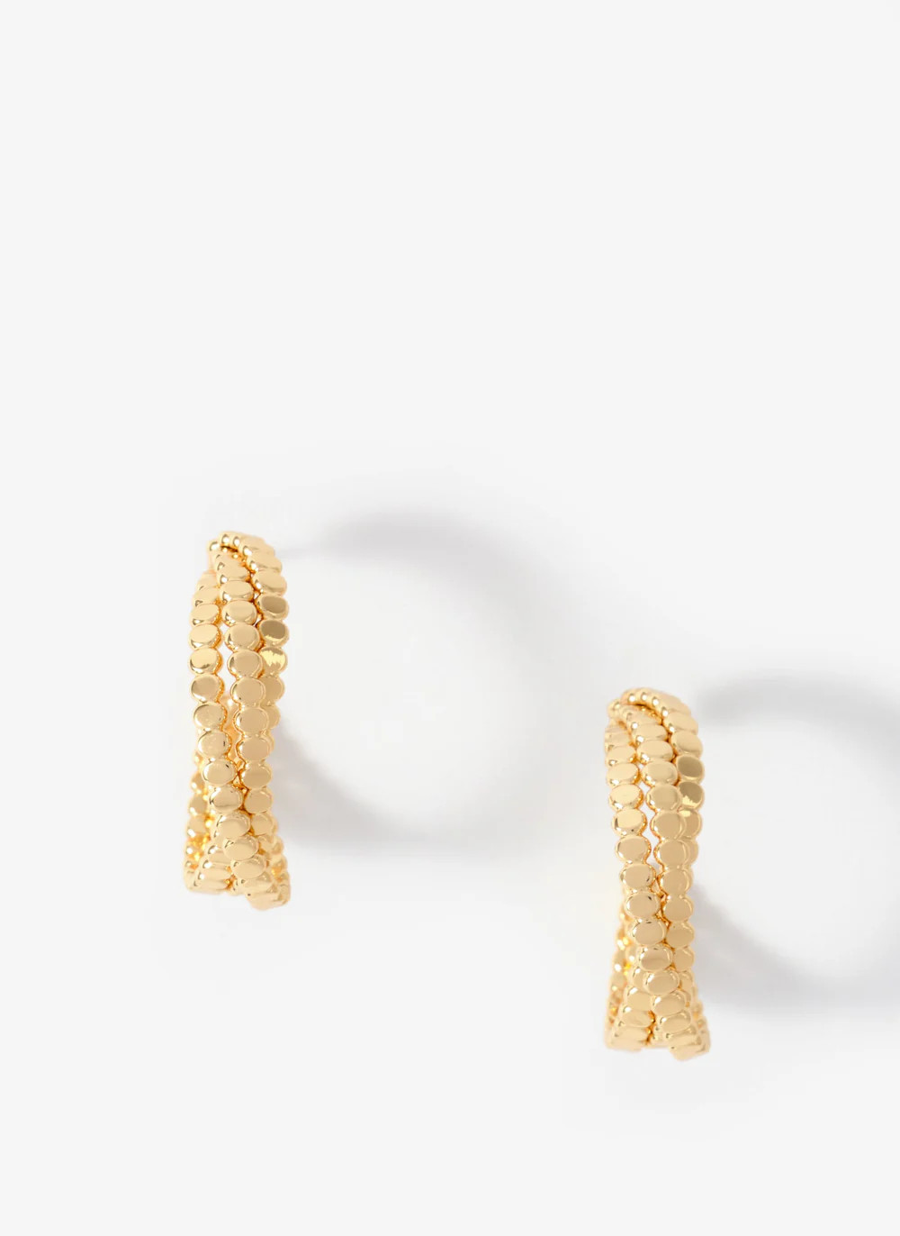 Gold Tone Crossover Hoop Earrings | Mint Velvet