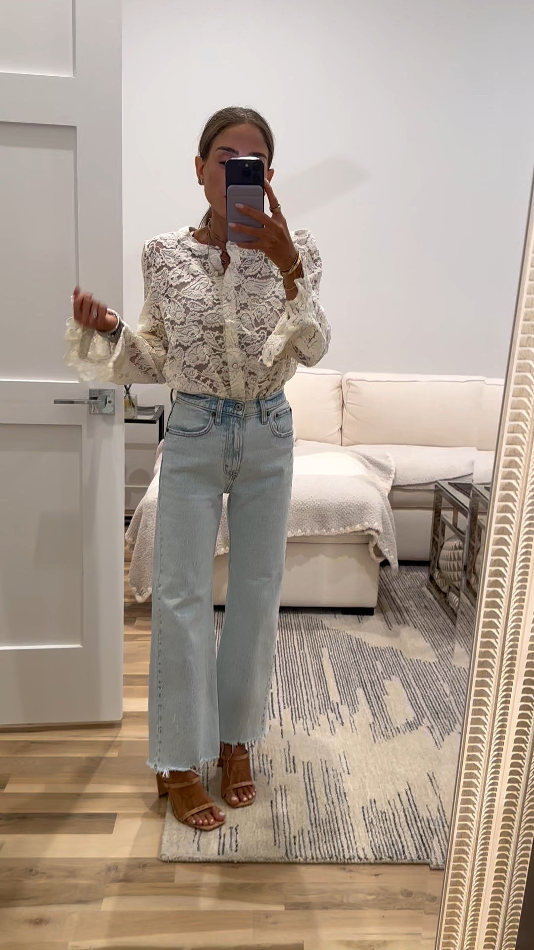 Lace blouse that looks so expensive and high end! Wearing smallest size and currently on sale. 

#LTKPetite #LTKOver40 #LTKootd