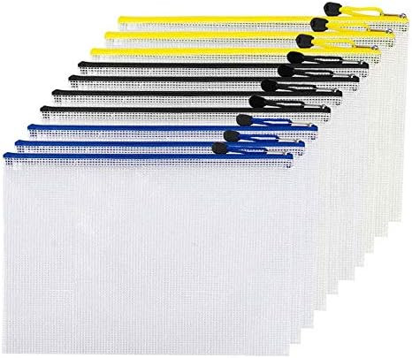 10pcs Mesh Zipper Pouches - Zipper File Bags/Waterproof Document Bags/File Folders A4 Size for Sc... | Amazon (US)
