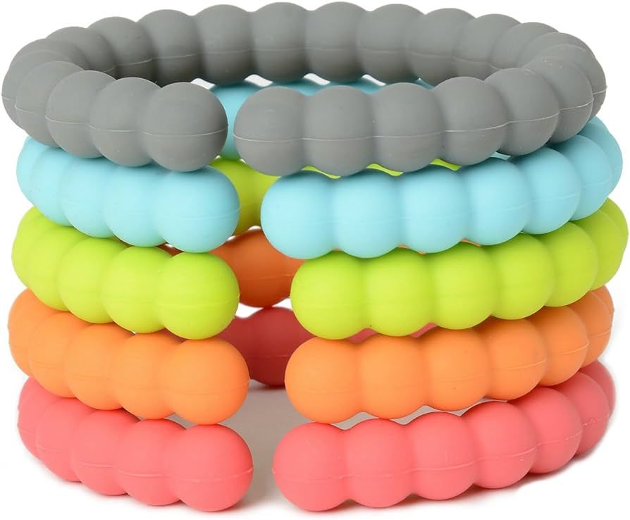Chewbeads - Silicone Baby Links, Multi Use Baby Toy Rings - Attach Toys & Teethers to Stroller, C... | Amazon (US)