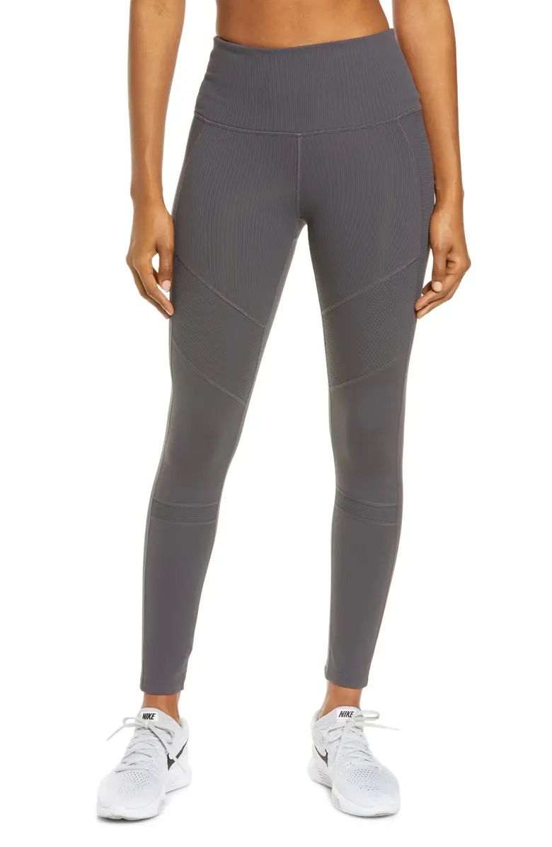 Zella Moto Ribbed High Waist Ankle Leggings | Nordstrom | Nordstrom