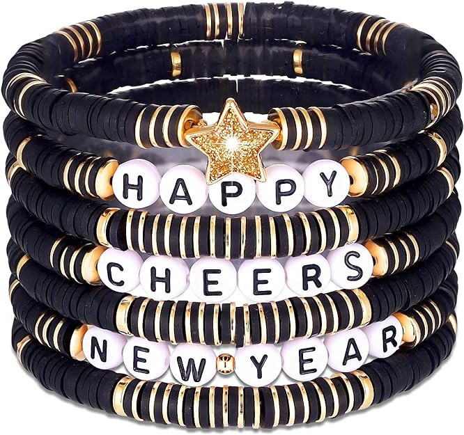 XOCARTIGE Surfer Heishi Bracelets for Women Stackable Rainbow Vinyl Disc Clay Beaded Stretch Brac... | Amazon (US)