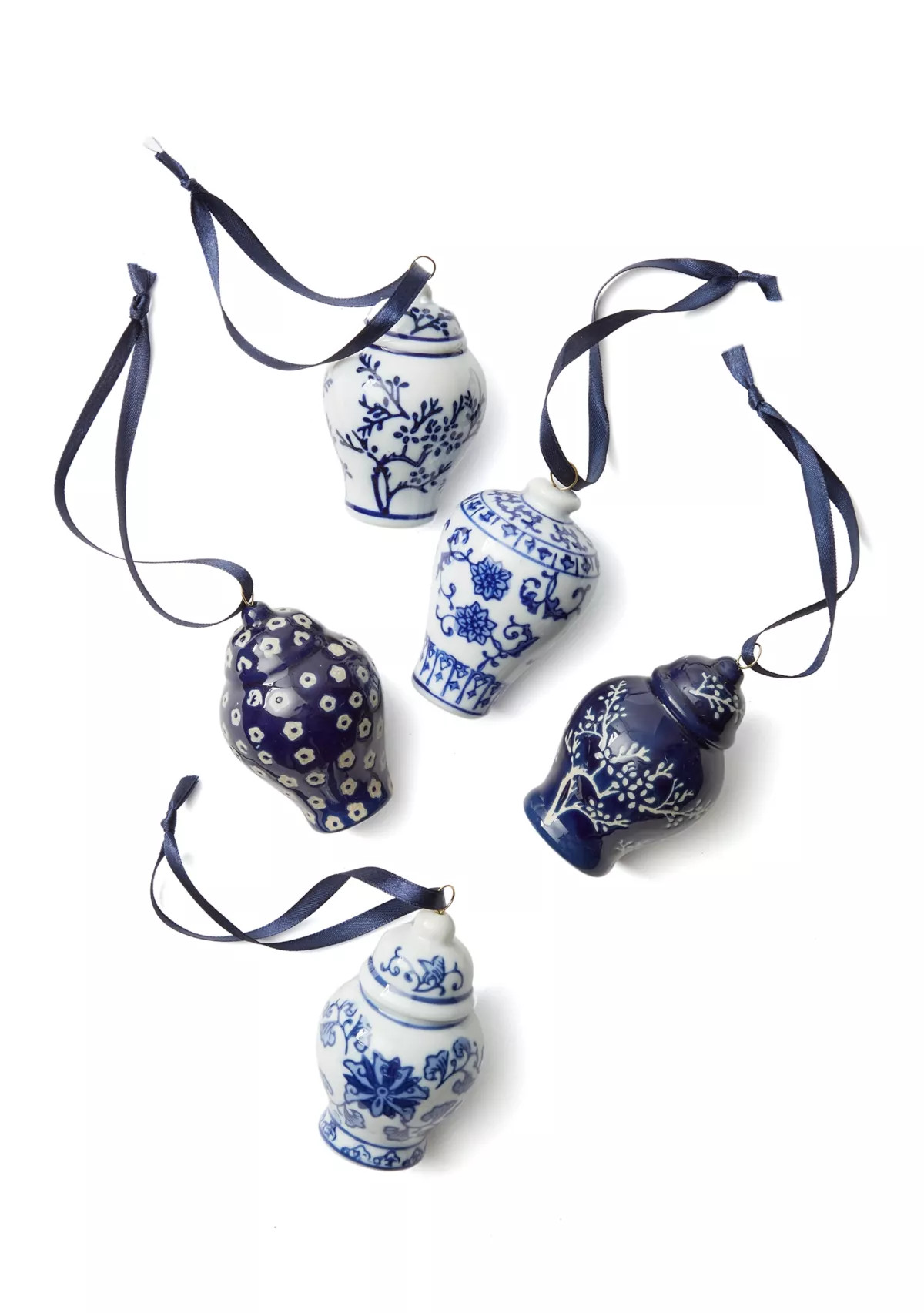 Porcelain Chinoiserie Vase Ornament - Set of 5 | Belk
