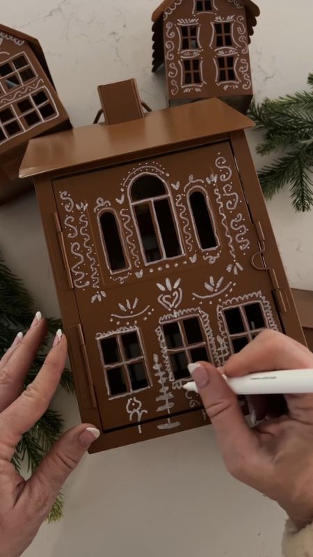 Turn farmhouse galvanized houses into festive gingerbread houses! 

#LTKSeasonal #LTKVideo #LTKHoliday