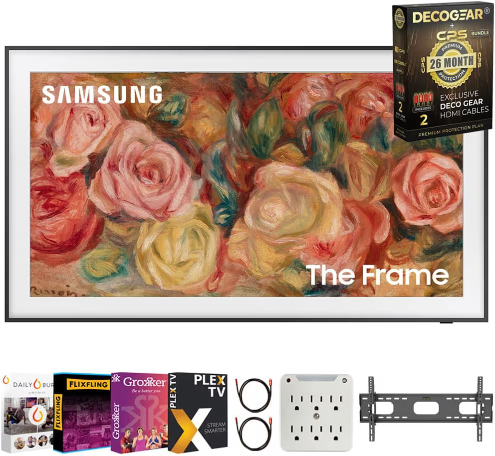 Samsung QN75LS03DA 75 inch The Frame QLED 4K Smart TV 2024 Bundle with Movie Streaming Wall Mount... | Amazon (US)