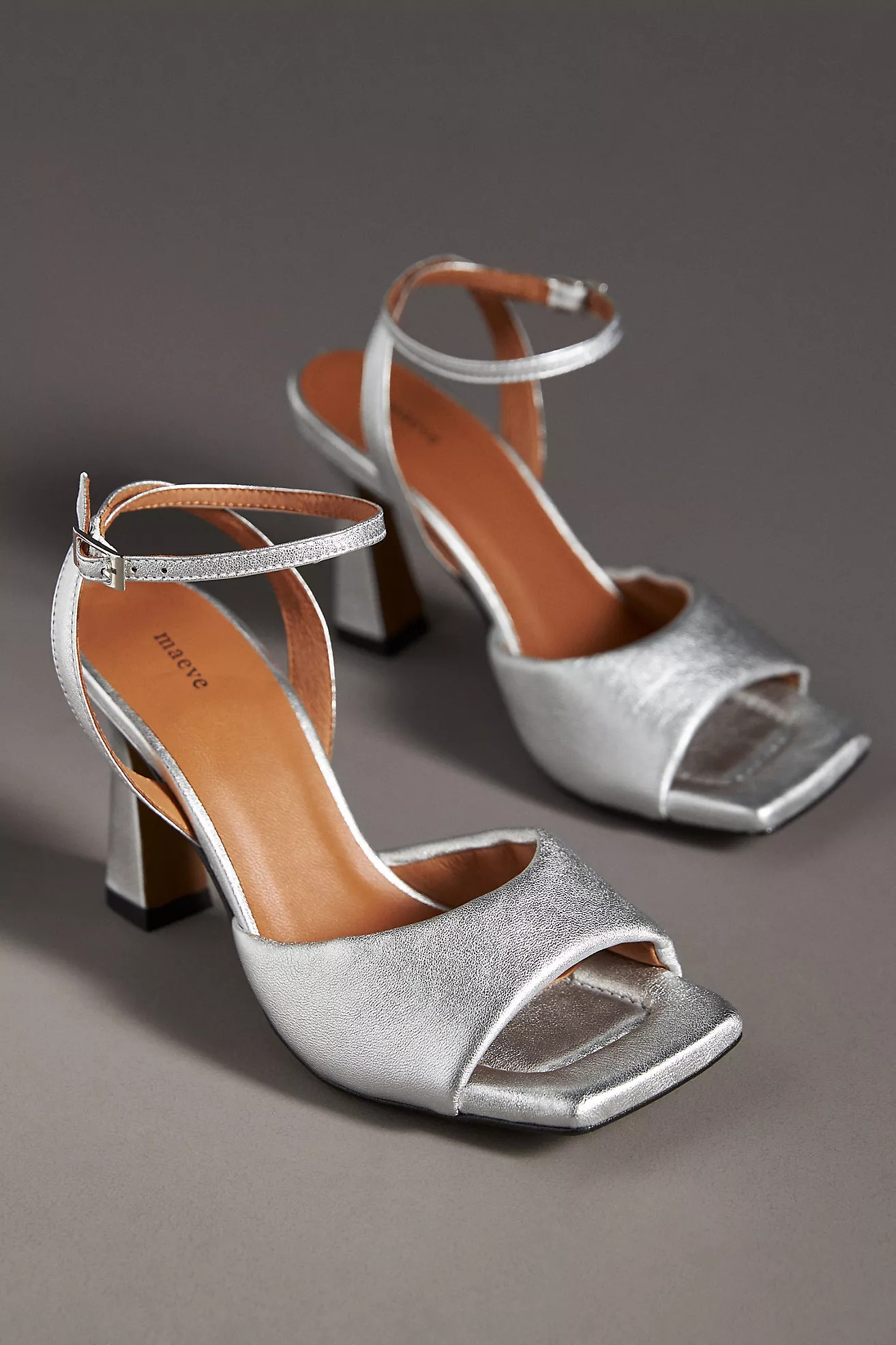 Maeve Puffy Square-Toe Ankle-Strap Heels | Anthropologie (US)