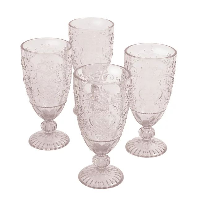 The Pioneer Woman Amelia Glass14.7-Ounce Rose Tea Goblets, Set of 4 | Walmart (US)