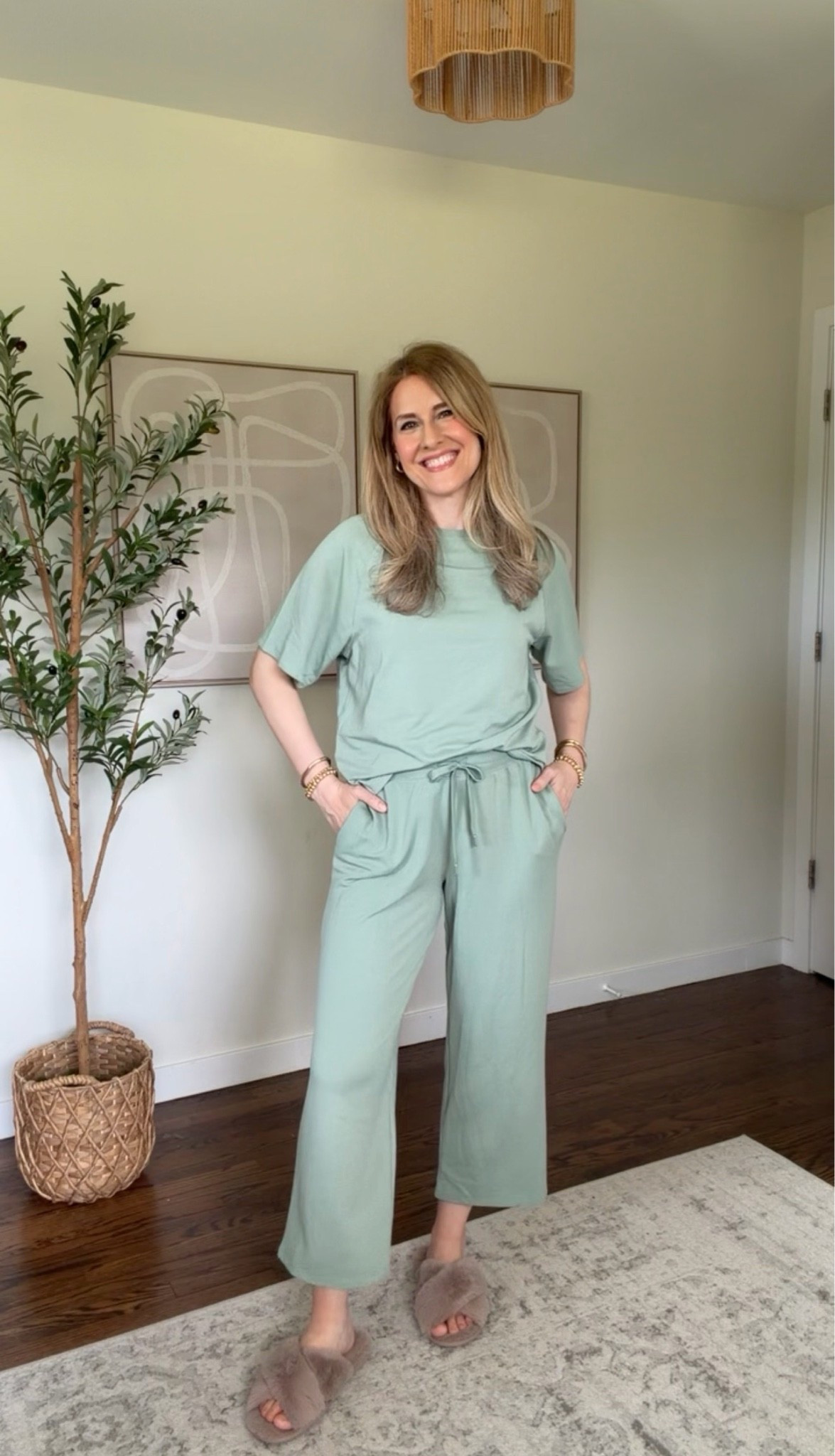 Most popular Walmart lounge set! Fit is true to size, I’m in a small. #walmartfashion pajamas casual mom style