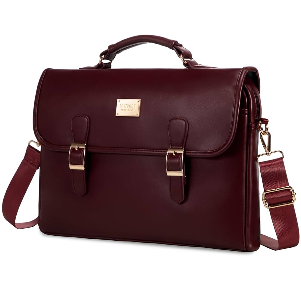 LOVEVOOK Laptop Bag for Women 15.6 Inch Waterproof Leather Computer Briefcase Large Laptop Carryi... | Amazon (US)