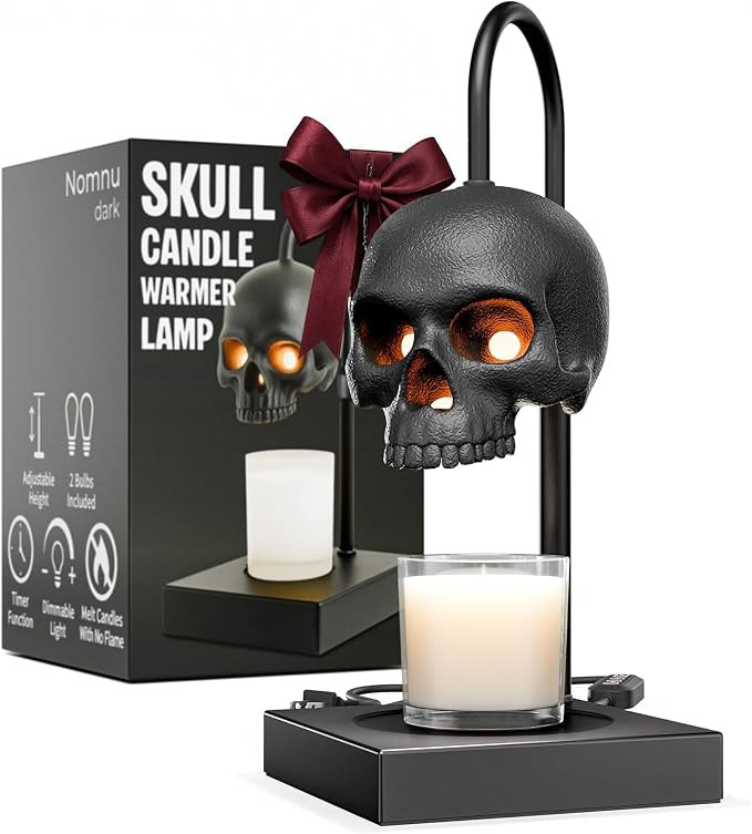 Skull Candle Warmer Lamp with Timer and Dimmer *Candles NOT Included – Black Gothic Candle Lamp... | Amazon (US)