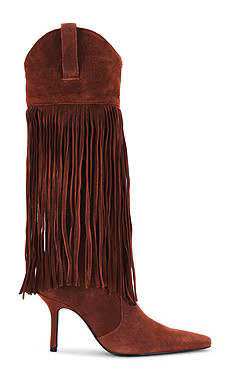 Schutz Raffaela Up Fringes Boot in Truffle Brown from Revolve.com | Revolve Clothing (Global)