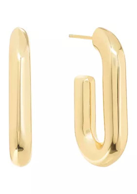 Belk Silverworks Plated Elongated Post Hoop Earrings | Belk