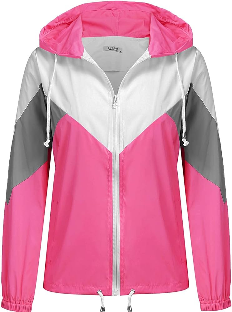 SoTeer Women's Waterproof Rain Jacket Lightweight Hooded Windbreaker Packable Active Outdoor Rain... | Amazon (US)