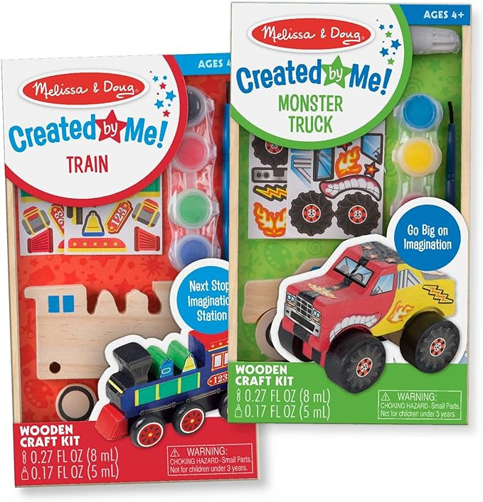 Melissa & Doug Created by Me! Paint & Decorate Your Own Wooden Vehicles Craft Kit For Kids 2 Pack... | Amazon (US)