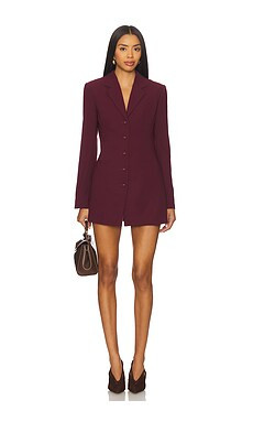 Amanda Uprichard Peralta Blazer Romper in Wine from Revolve.com | Revolve Clothing (Global)