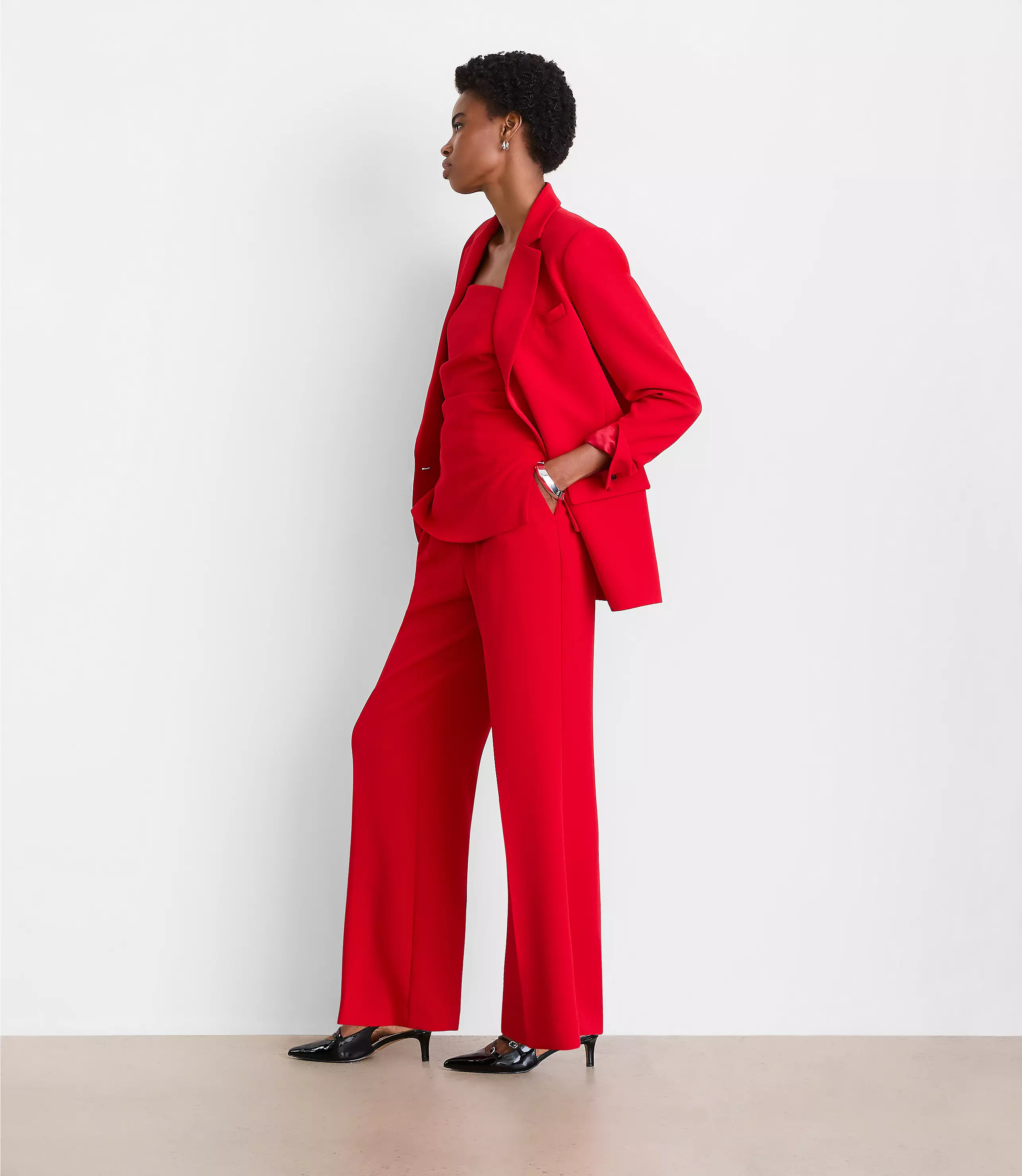 LOFT Versa Crepe Drape Relaxed Blazer | LOFT