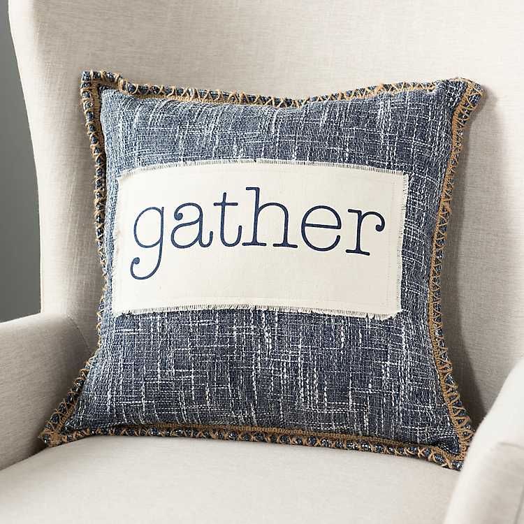 Navy Gather Pillow | Kirkland's Home