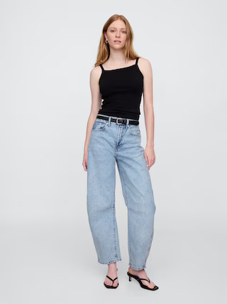 High Rise Seamed Barrel Jeans | Gap Factory