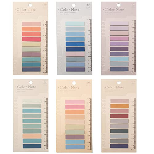 Potanro Sticky Tabs 1200 Pcs Sticky Book Tabs Colorful Annotation Tabs, Writable Transparent Sticky Notes Page Sticky Notes for School Supplies and Office Supplies (6 Sheets) | Amazon (US)