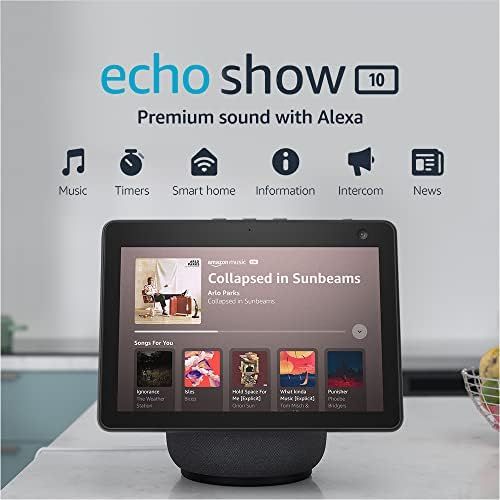 Echo Show 10 (3rd Gen) | HD smart display with premium sound, motion and Alexa | Charcoal | Amazon (US)