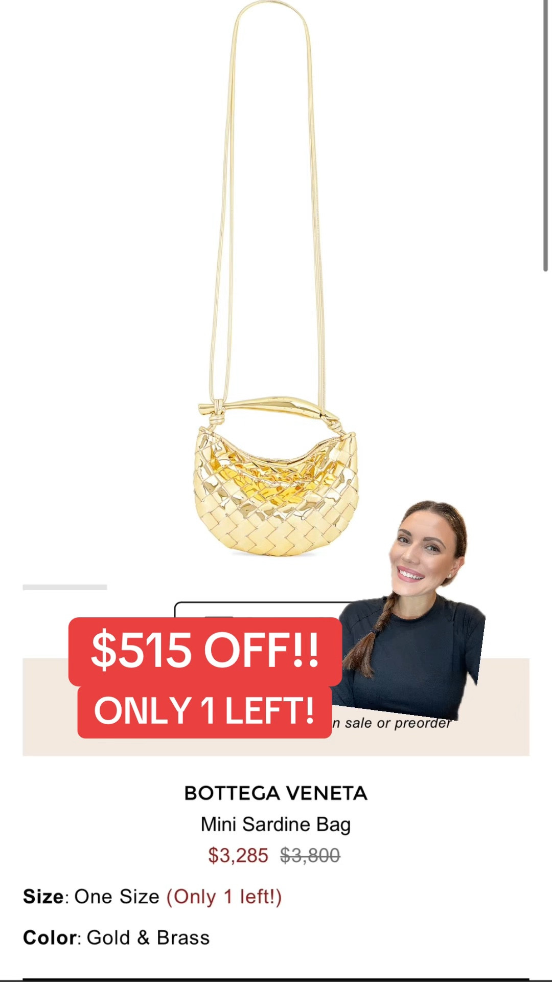 Bottega sale! Bottega bag sale! Get this Bottega Sardine bag for $515 OFF before it’s too late! Follow me for more designer deals & designer sales 🩷🔥🛍️